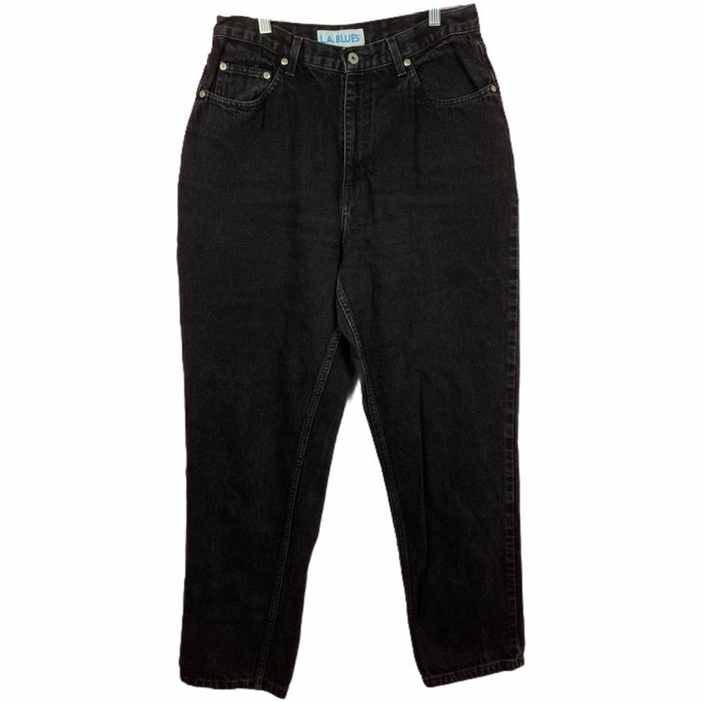 Vintage LA Blues Black High Waist Mom Jeans Tapered Leg Size 31” 12 or 30” 10